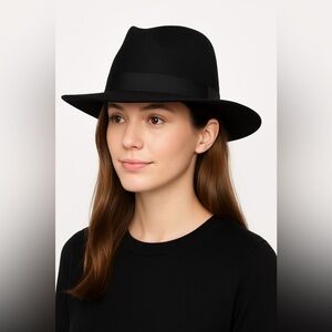 Brixton Supply Co Piper black floppy wool felt hat S small